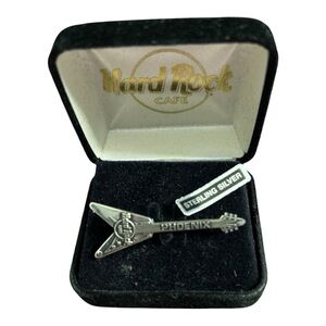 Vintage Hard Rock Cafe Sterling Silver Guitar Pin Phoenix, New in Box Unisex